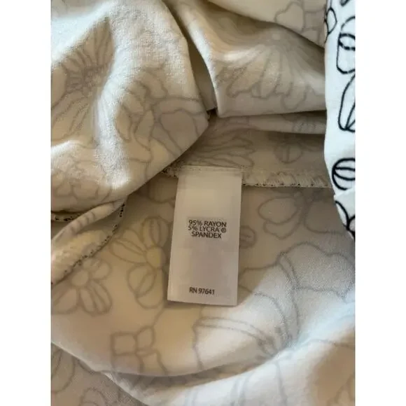 J.Jill Wearever Layered Tiered Sleeveless Dress Size XLP Cream Floral Stretch - Picture 5 of 8